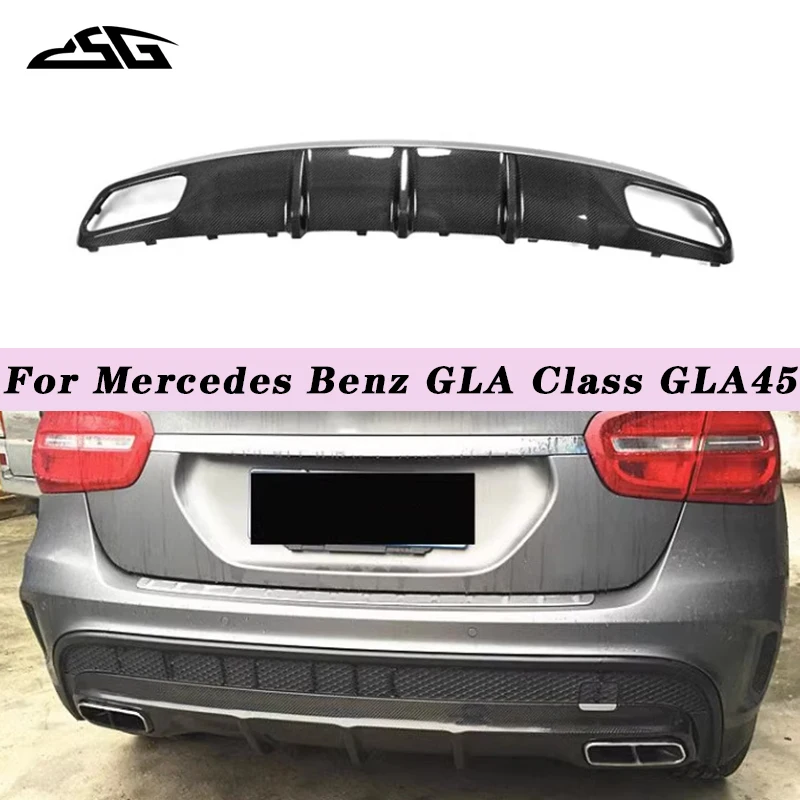 Carbon Fiber Rear Bumper Lip Diffuser Spoiler Splitter For Mercedes Benz GLA Class GLA45 GLA200 GLA220 GLA260 Body Kit