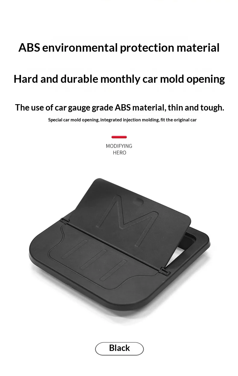 For Tesla Model 3 Highland ABS Black Car Central Control Armrest Box Hidden Storage Box Privacy Storage Box Car Accessories