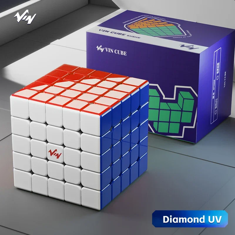 

2025 VIN 5X5 Cube Diamod UV Magnetic Stickerless Professional VIN Cube 5x5x5 Shiny Glossy Puzzle Fidget Toys