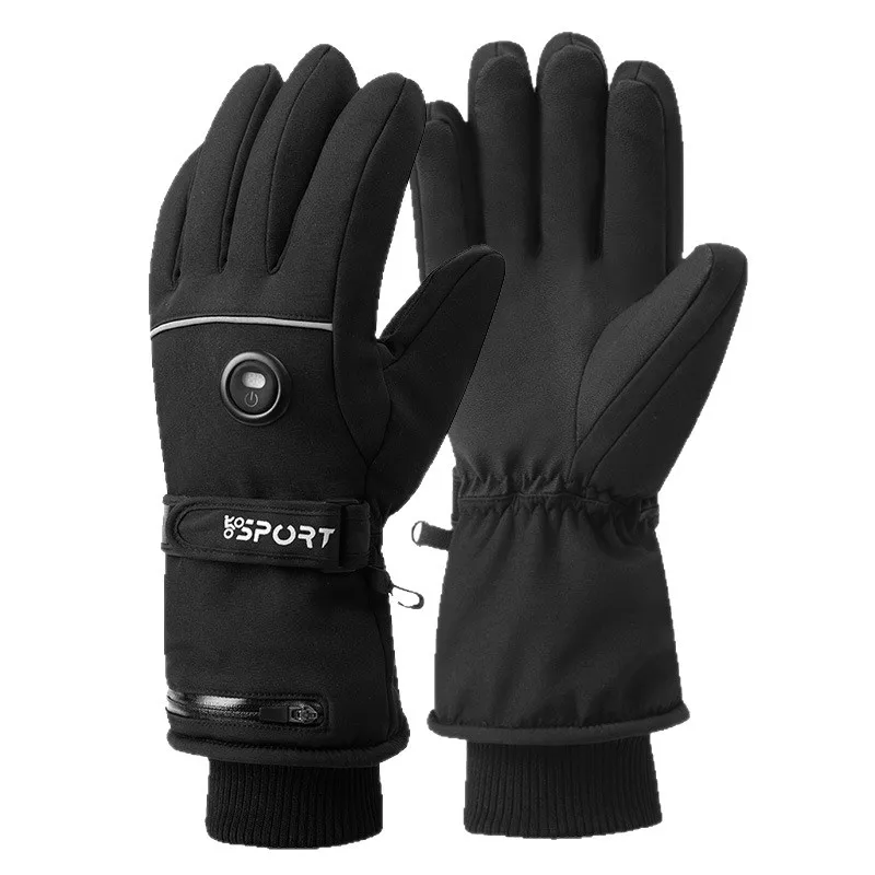 

3-Gear Electric Heating Winter Gloves for Men - Velvet-Lined Touch-Screen USB Charging Gloves for Riding & Skiing