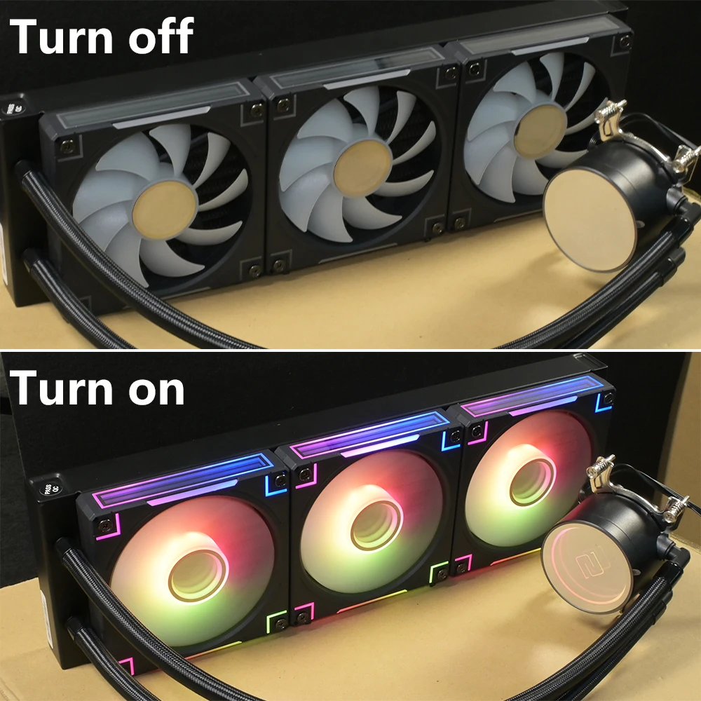 

Жидкостное охлаждение «все в одном» на 360° для платформ процессора INTEL LGA1851 1700 1200, AMD AM5 AM4, зеркало Infinity, красочное светящееся лезвие