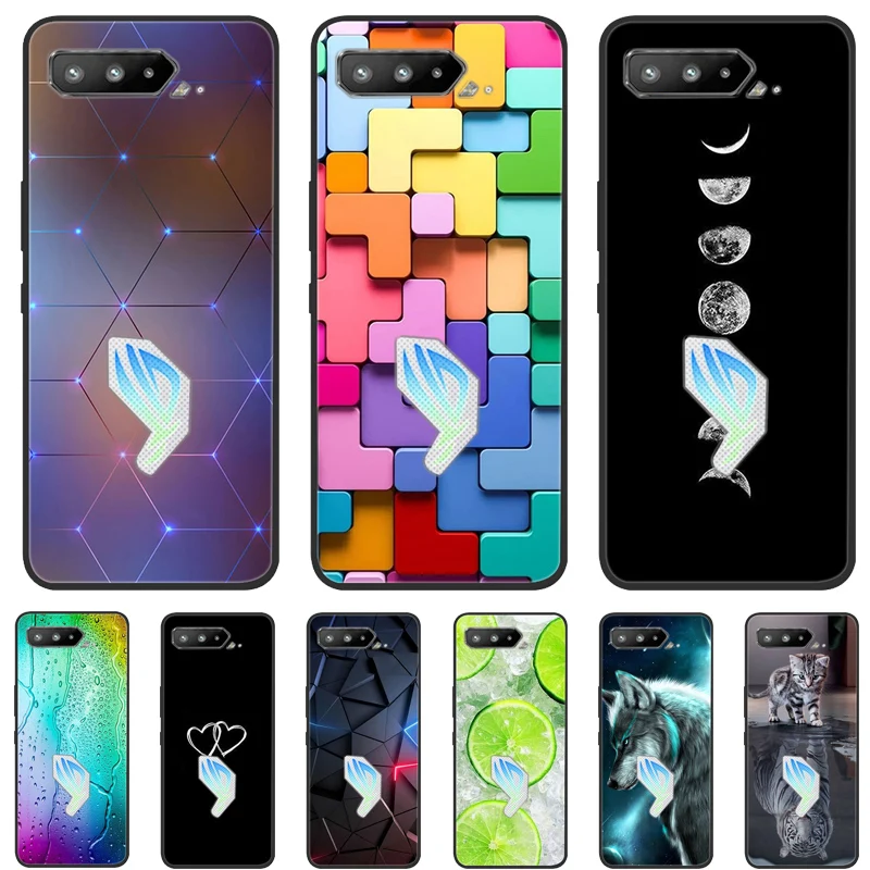 

For Asus ROG Phone 5 ZS673KS Soft TPU Cover Cool Anime Catoon Phone Cases for Phone 5S Pro ZS676KS Full Protective Flower Shell