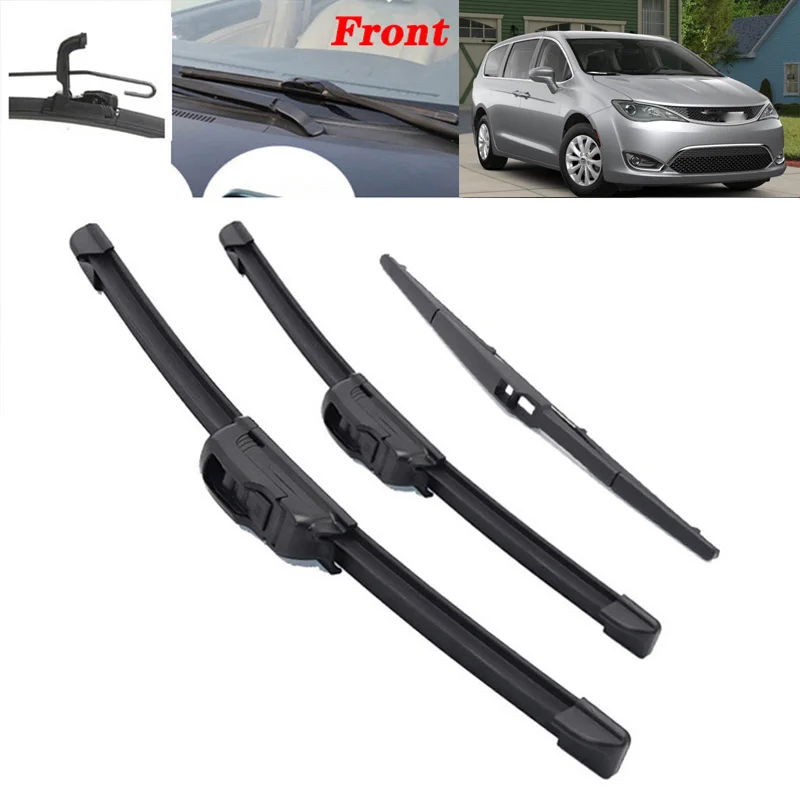 Front and Rear Windshield Wiper Blade For Chrysler Pacifica 2017-2024 Windscreen Window Back Brushes blades Car Accessories 2021