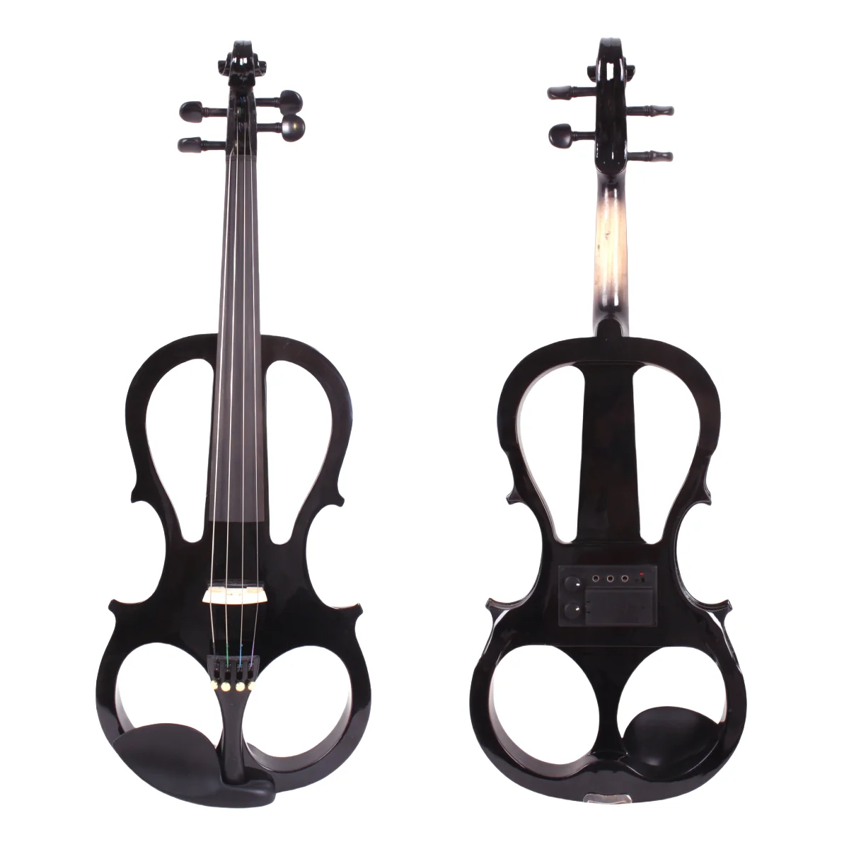 Electric Viola 4 String 16 Inch New Solid Wood with Full Set Accessories Ebony Fittings Black Free Bag Bow