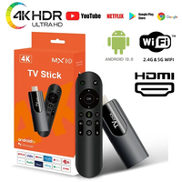 MX10 Mini TV Stick H618 Quadcore Android 13 ATV 4K HD 2G 16G TV Box 2.4G 5G Dual Wifi Smart Media Player TV Receiver For Youtube