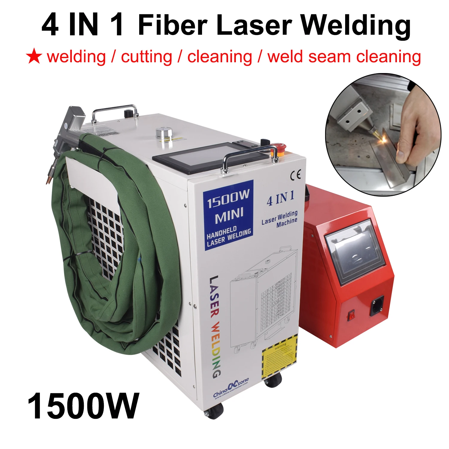 

1500W Fiber Laser Welding Handheld 4 in 1 Welding Cleaning Cutting Soldering Machine Portable CNC Welder for Metal