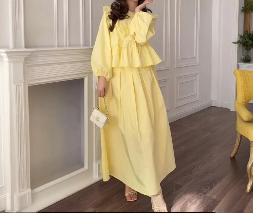 2025 Spring New Women's Solid Color Long Sleeve French Temperament Skirt Fashion Set