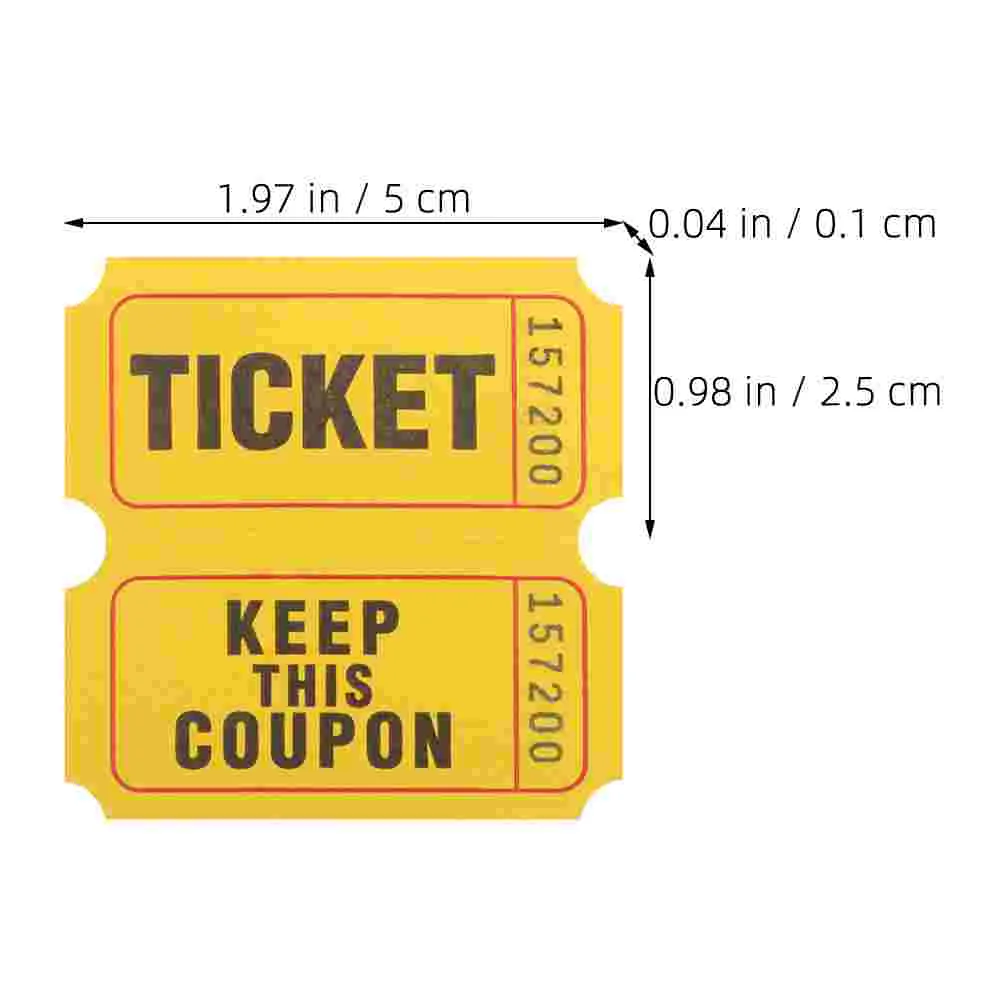 400Pcs Raffle Tickets Mall Tickets Activity Center Tickets Universal Carnival Tickets Universal Tickets