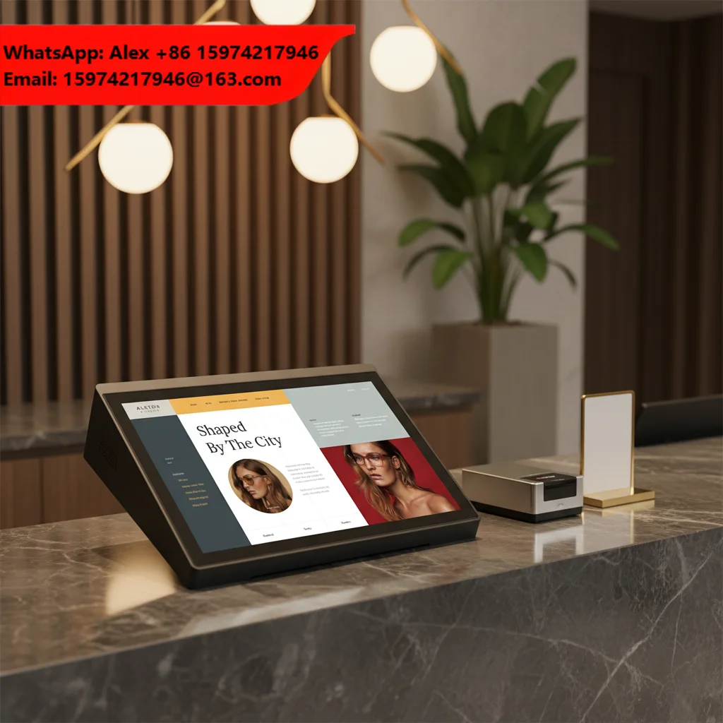 10.1 Inch Horizontal Android All-in-One Check In Kiosk Self Service Query Android Customer Satisfaction Rating Display