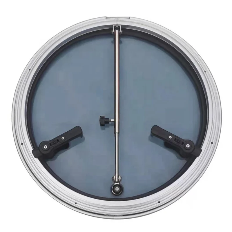 Marine Deck Skylight Porthole Escape Window Aluminum Alloy Tempered Glass Round Deck Hatch for Marine Boats Yacht
