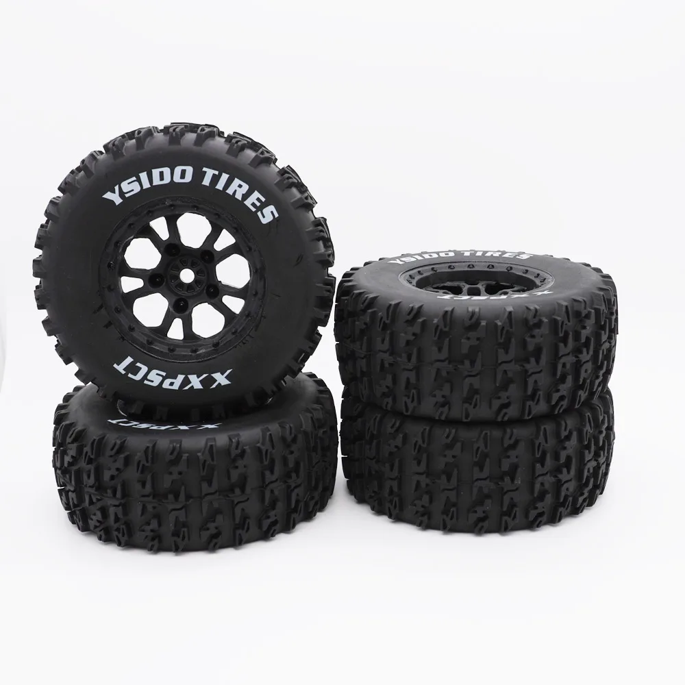 Pneus de camion de parcours court 112mm 1/10, roue hexagonale de 12mm pour voiture Slash Arrma Senton HuanQi 727 Vkar 10sc Hpi Rc, 4 pièces  26