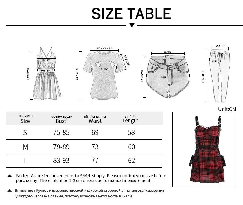 Women's Lace Trim Red Plaid Lolita Lace-up Corset Mini Dress Eyelet Sass Y2k Punk Girl Rivet Suspender Tartan Dresses