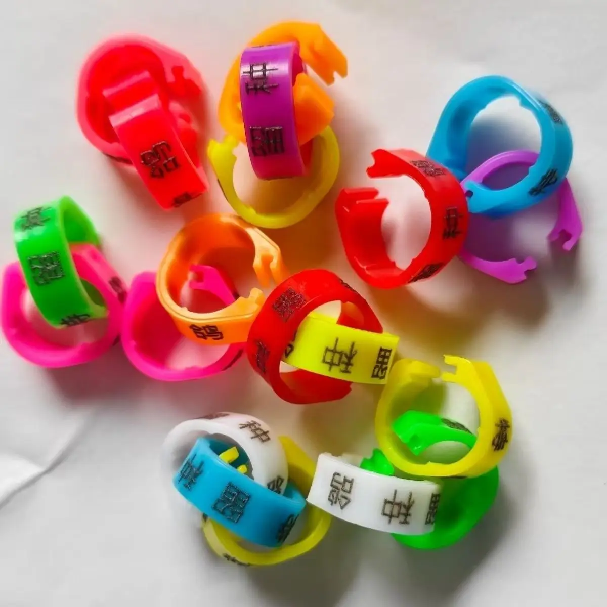 DIY Customized plastic pigeon Foot Ring Inner Diameter 8mm Suitable for All Kinds of Dove Pigeons rings 100 Pcs/color