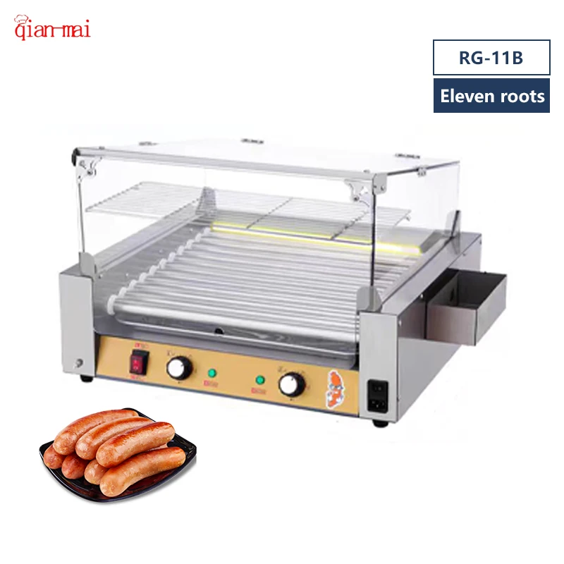 Roasted Sausage Roller Machine Eleven Roots Commercial Party Sausage Roller BBQ Camping Cooking Hot Dog Grill Machine