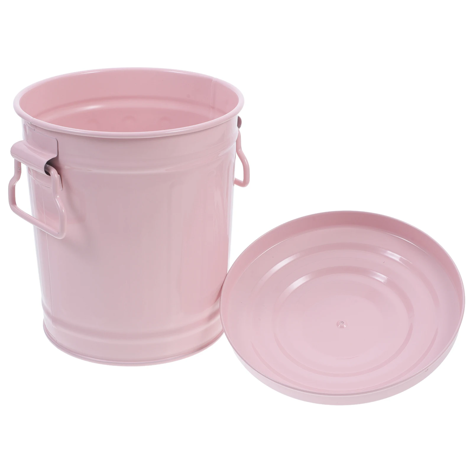 

Mini Trash Can Lid Desktop Iron Countertop Office Bathroom Small Garbage Bin for Desk Metal Can Elegant Design Compact