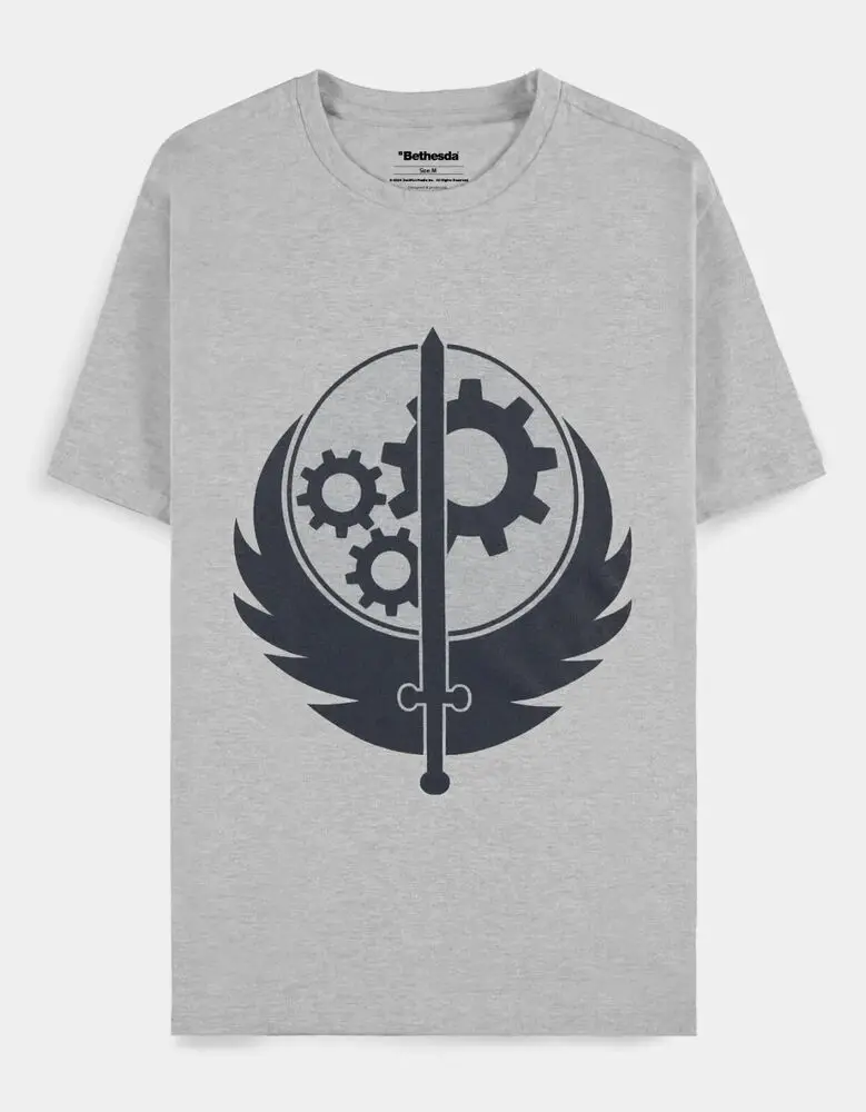 BETHESDA  BROTHERHOOD OF STEEL LOGO ICONOGRAPHY GREY T-SHIRT