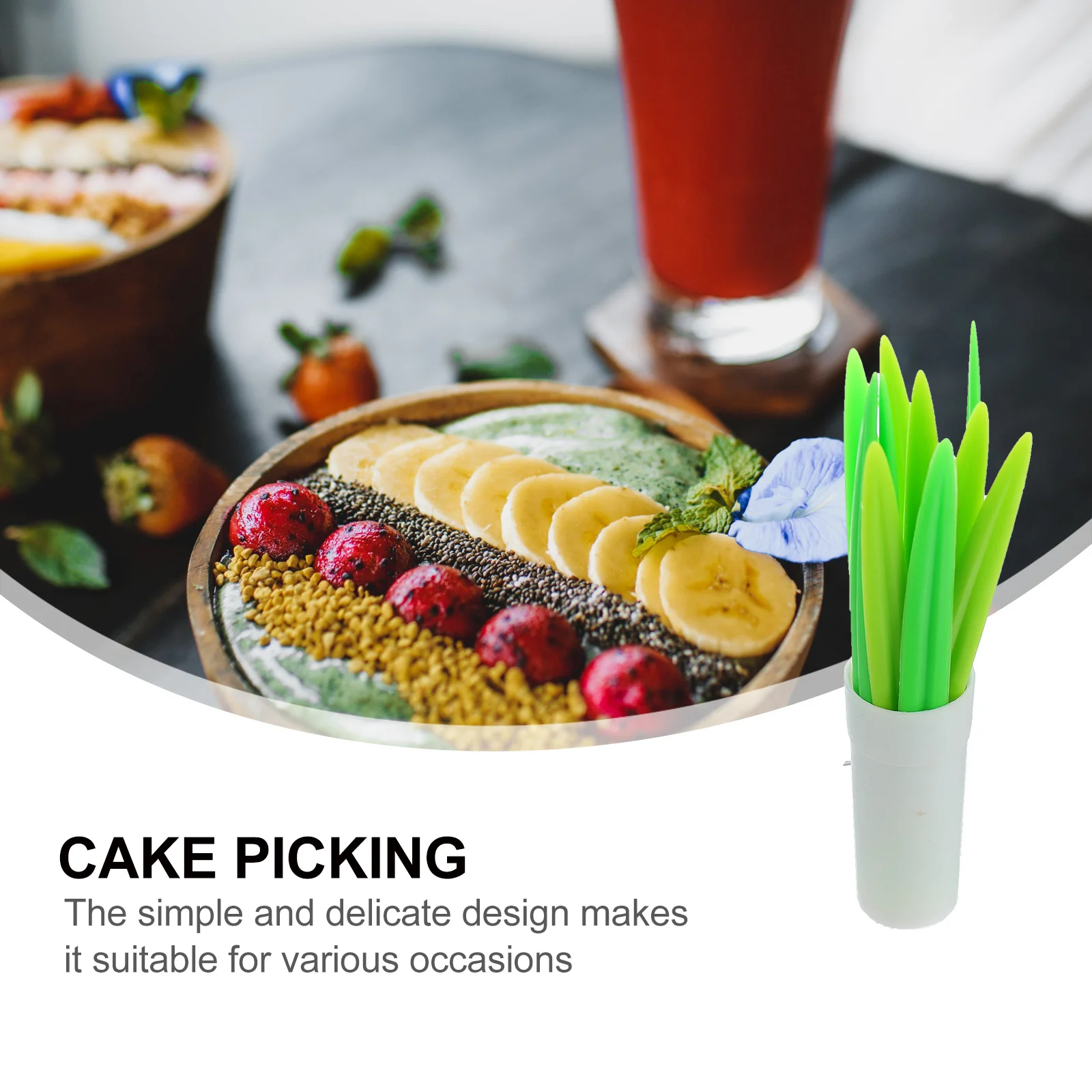 

20 шт., щипцы для фруктов, нежные щипцы для коктейлей, материал премиум-класса для домашнего бара, щипцы для фруктов в форме листьев, шампур в форме бамбука