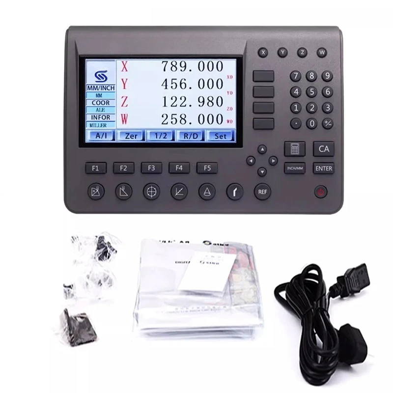 Scale Grating Glass Encoder 4 Axis DRO LCD Digital Readout Disply 0.005mm Linear  Ruler for Milling Lathe Machine SDS200