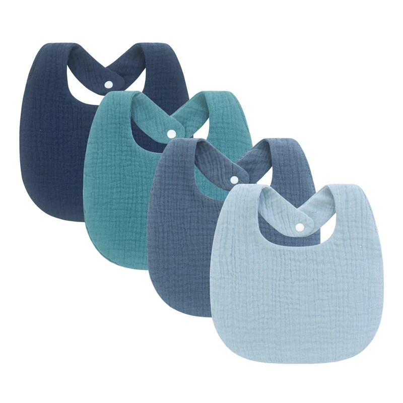 4-teiliges Set Musselin-Babylätzchen Spucktücher Weiche Baumwolle Kinder-Schürze Säuglings-Speicheltücher Kleinkind-Accessoires Baby-Lätzchen-Set Neugeborenen-Geschenk – Detail 5
