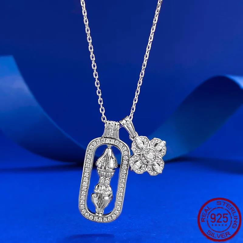 

New S925 pure silver diamond pestle, antique point diamond gold diamond pestle necklace, wedding jewelry