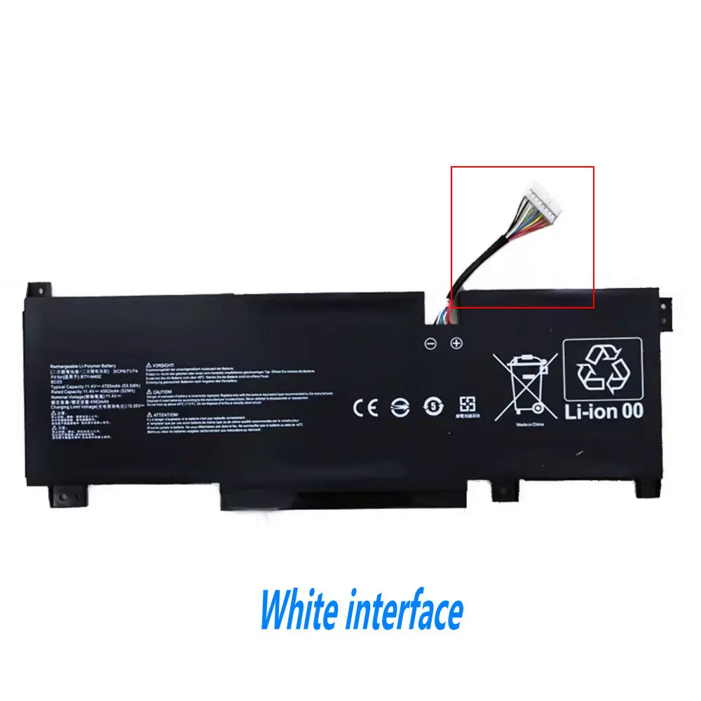11.4V 53.5WH BTY-M492 Laptop Battery For MSI Pulse GL66 11UDK-076 GL66-11UDK-066JP 11UEK-050XFR 11UEK-007FR Notbook 11.4V 53.5Wh