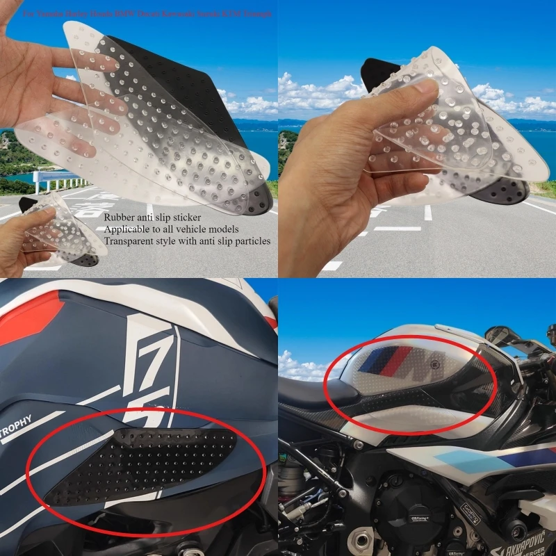 

Motorcycle fuel tank sticker side anti slip sticker accessory for Yamaha Harley Honda BMW Ducati Kawasaki Suzuki KTM Triumph