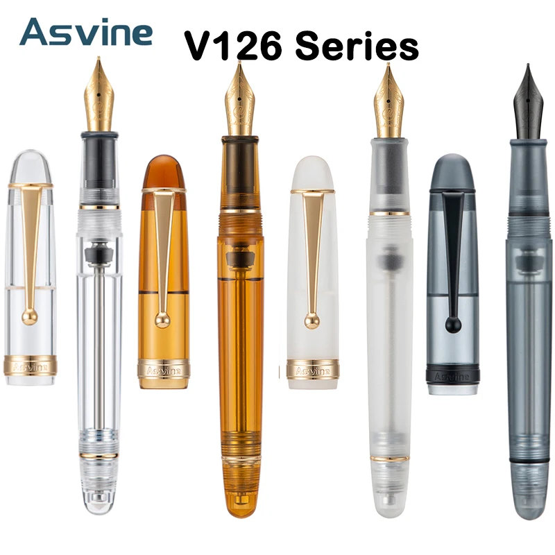 

Asvine V126 Fountain Pen Vacuum Filling Writing Pens M/F/EF Nib Acrylic Calligraphy Pen Student School Office Supply Stationery