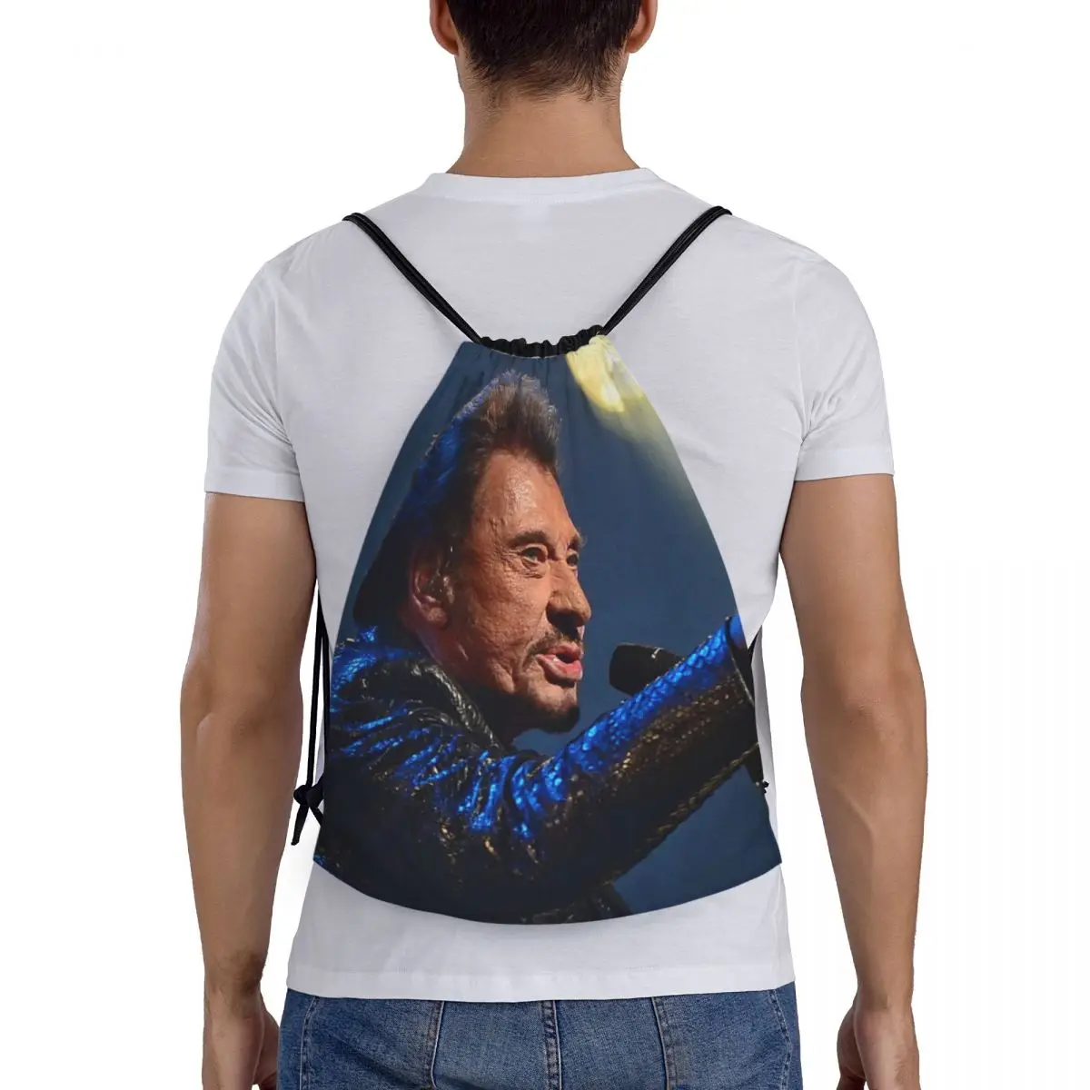 

Рюкзаки Rock Johnny Hallyday, модные портативные рюкзаки на шнурке, карманная сумка для мелочей, сумки для книг для путешествий, студентов