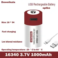 1-10pcs new USB fast charging battery SHSEJA CR123A 123A CR123 ICR 16340 3.7V lithium-ion battery at 1000mAh