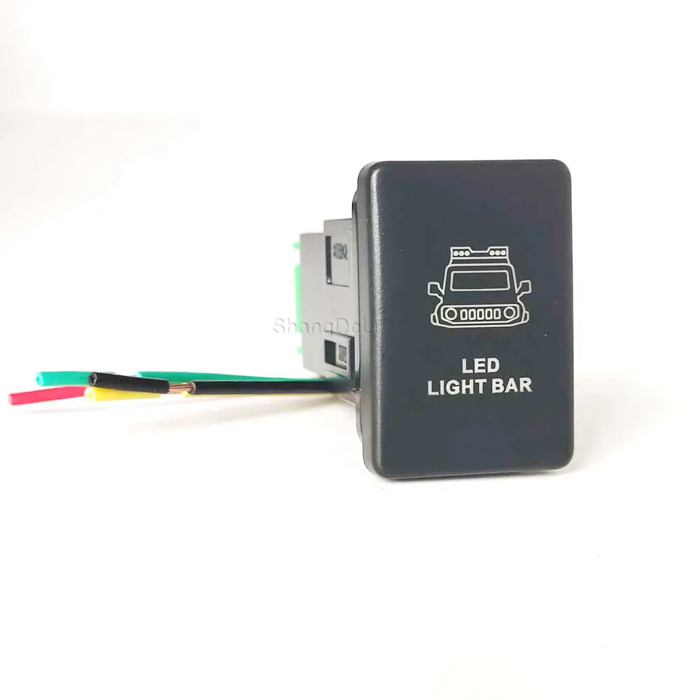 Grünes Auto-LED-Lichtleiste, Ein-/Aus-Schalter, Druckknopf für Suzuki Jimny 2019 2020 2021, Zubehör – Detail 1