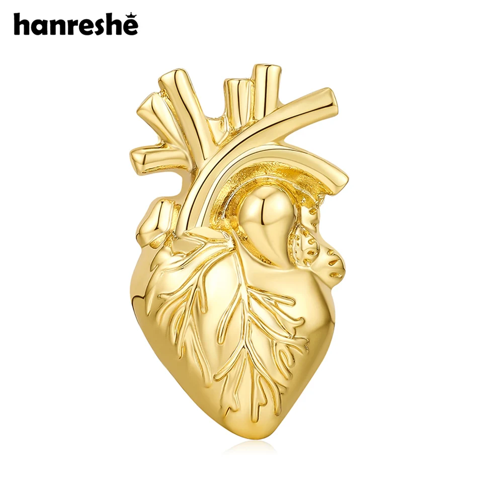 Hanreshe Heart Anatomy Brooch Pin Medical Cardiology Biology Jewelry Backpack Lapel Badge Accessories for Doctor Nurse