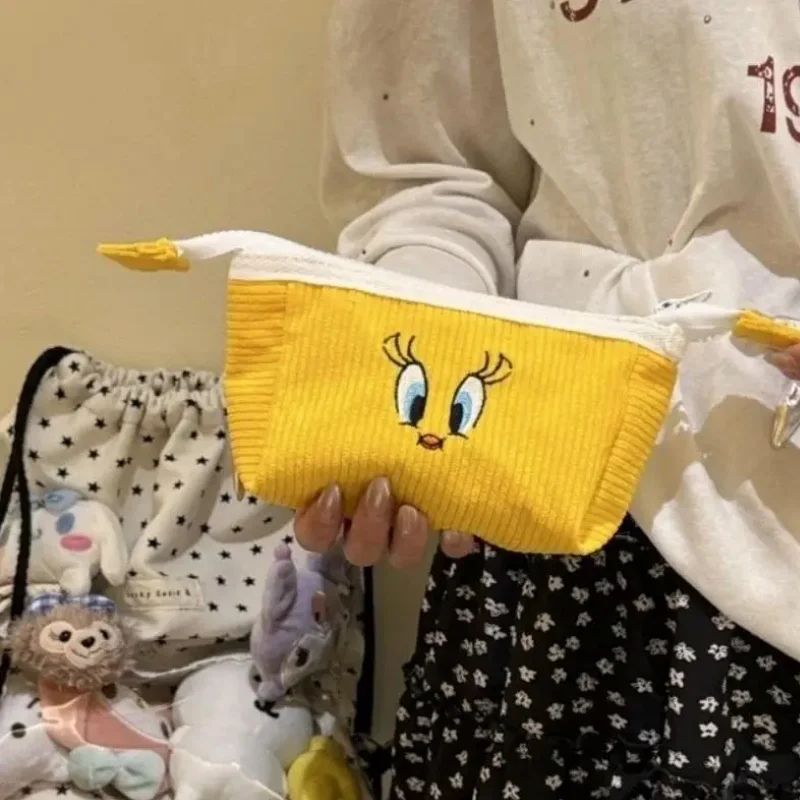 ديزني تويتي بيرد سروال قصير قماش سستة مقلمة الفتيات ماكياج أداة حقيبة التخزين محفظة نسائية للعملات المعدنية المحمولة الداخلية بطانة حقيبة الهدايا #3