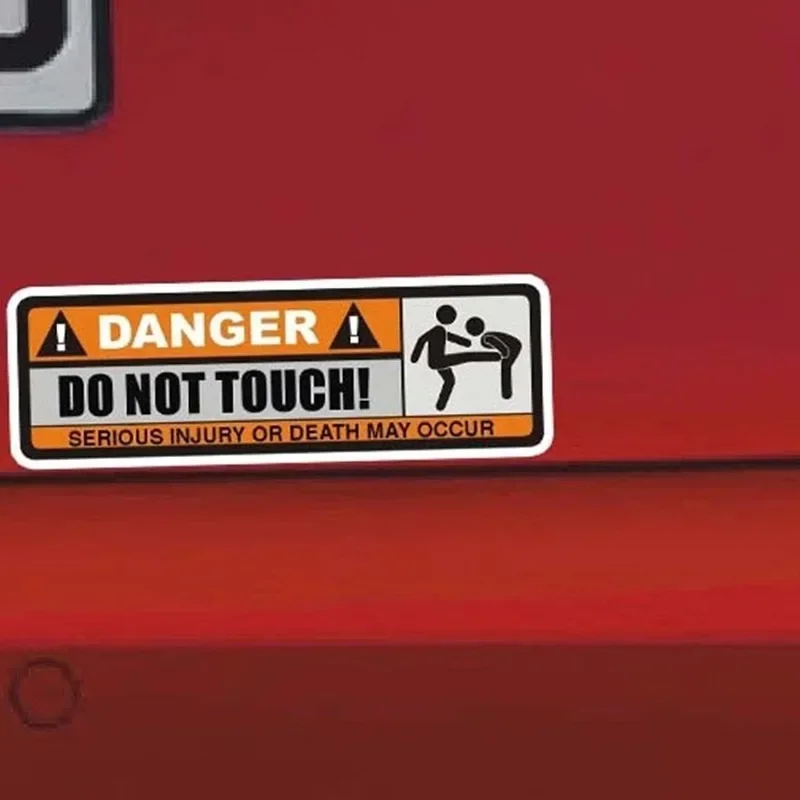 2Pcs Car sticker Danger do not touch serious injury or death may occur PVC Decal Car Sticker Warning Car Note Reflective sticker