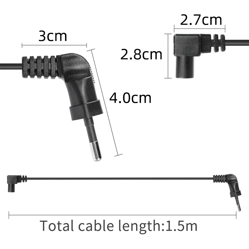 IEC C7 Figure 8 Power Cable Euro EU European 90 Degree Angle 2 Prong AC Power Supply Cord for Samsung Philips Sony LED TV Laptop