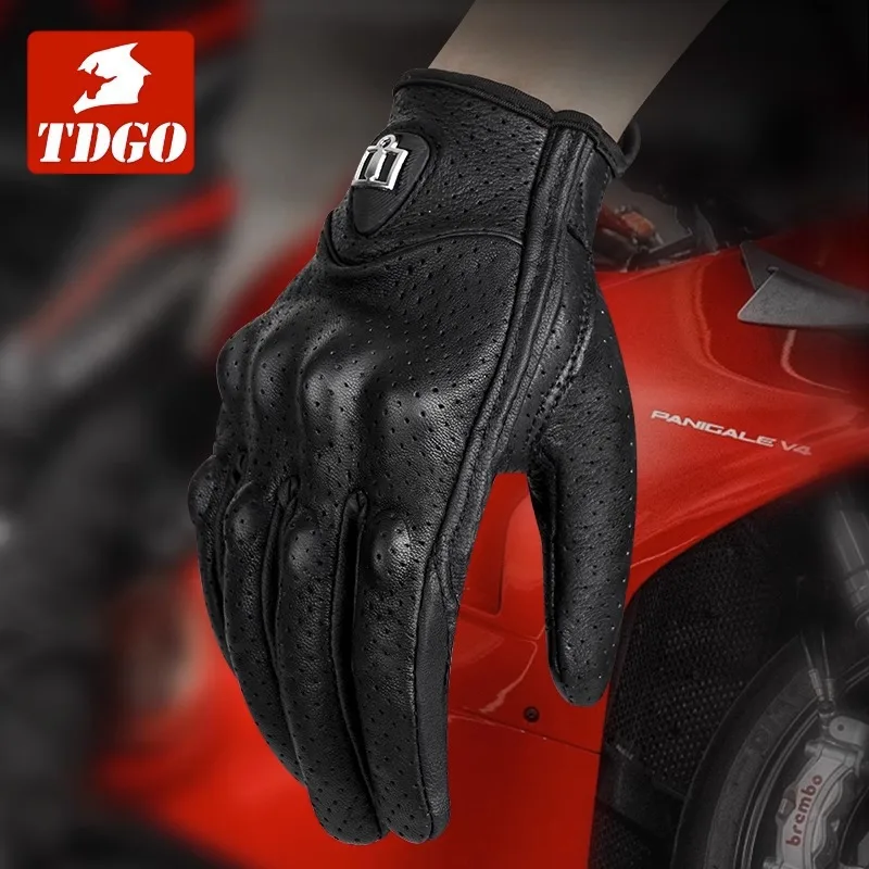 Breathable Full Finger Motorcycle Gloves with Carbon Fiber Protection - Waterproof, Touchscreen, All-Season for Men & Women