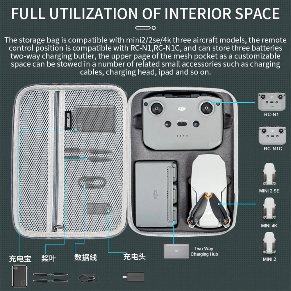 Shoulder Bag Compatible For DJI Mini2/2se/4k Drone Shock-resistant Carrying Case Accessories Storage Bag