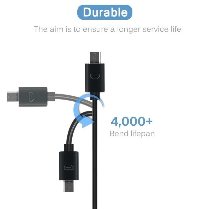 Micro Usb Universal Data Cable Standard Head Rechargeable Long Parachute Cable 1m /2m/ 3m Micro Usb Port for Android Phones