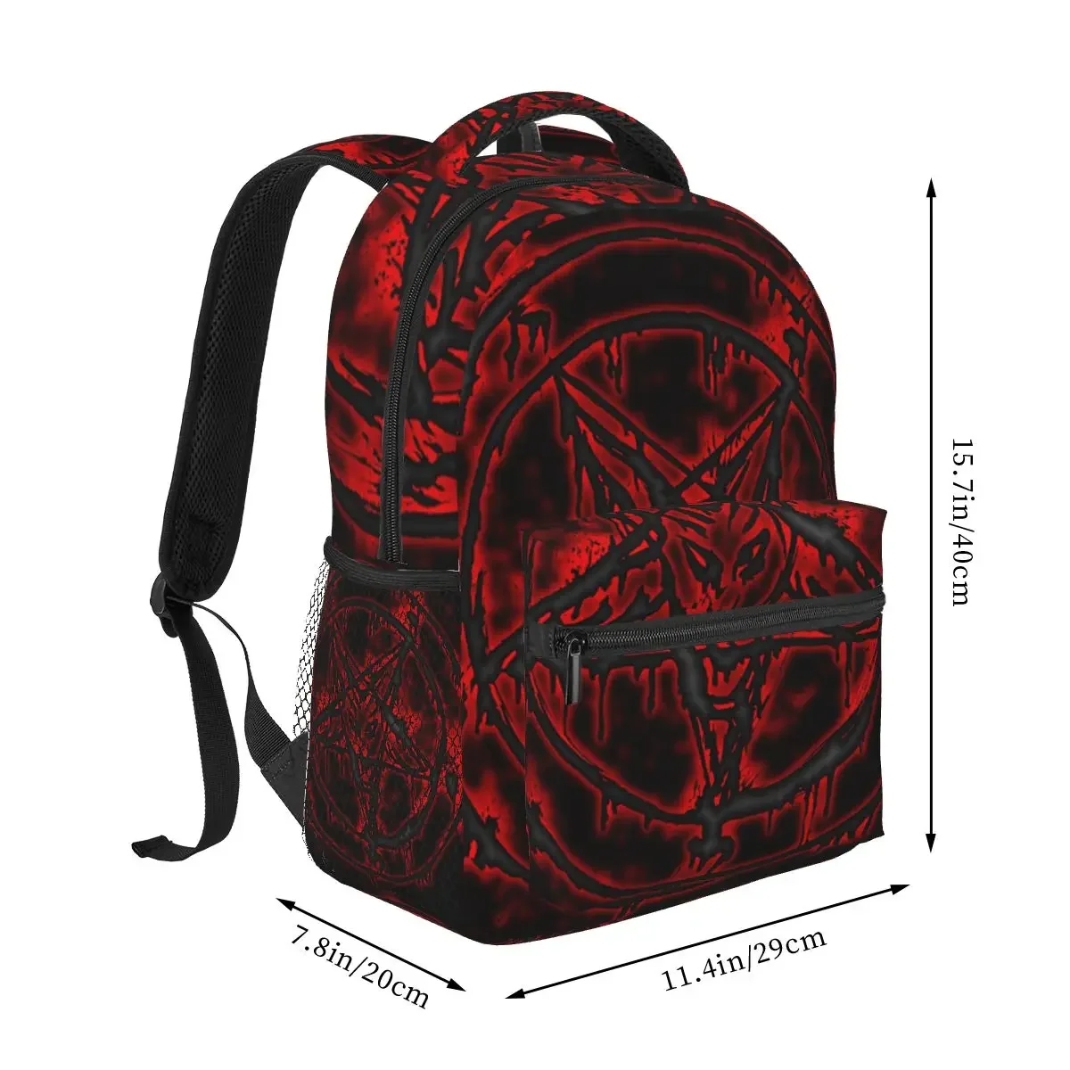 Pentagram-Satanism-Sigil-Of-Baphomet-Devil Backpacks Boys Girls Bookbag Students School Bags Cartoon Kids Rucksack Shoulder Bag