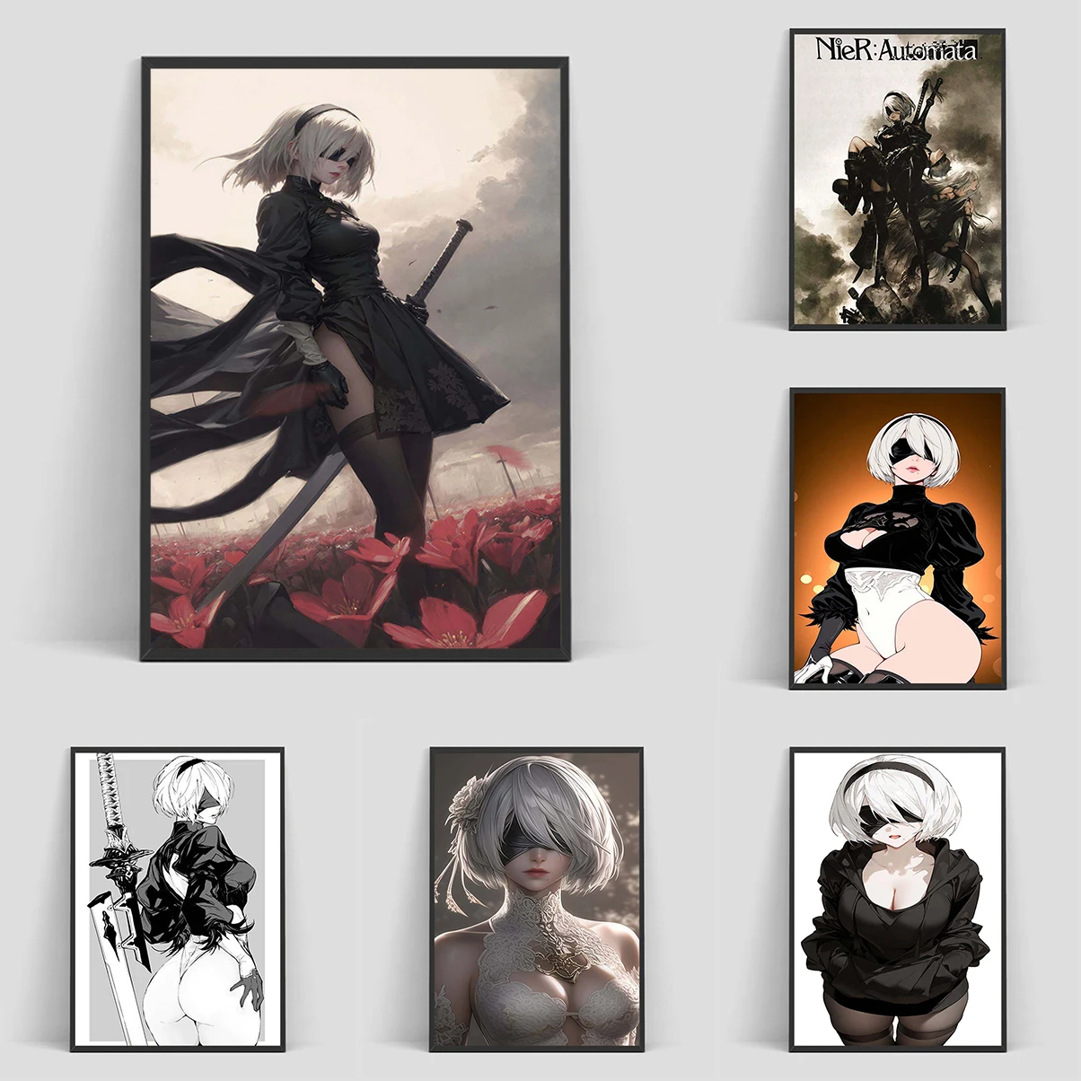 

NieR Automata Poster Home Living Room Bedroom Bar Cafe Art Decor Decorative Wall Canvases Interior Posters Vintage Pictures