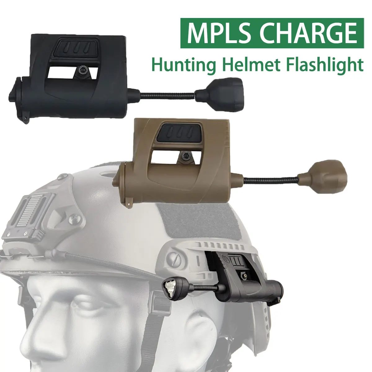 Tactical Helmet Flashlight MPLS CHARGE 3 Modes Head LED Night Lighting Energy Saving Outdoor Hunting Headlamp
