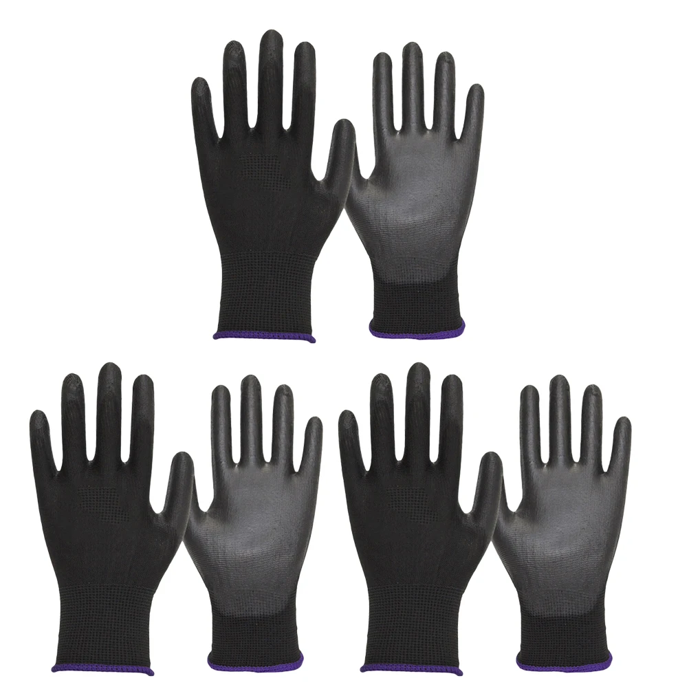 

3pcs 3 Pairs Wear-Resistant Protective Industrial Safety Work Gloves For Men Women Waterproof Durable Multipurpose Gardening