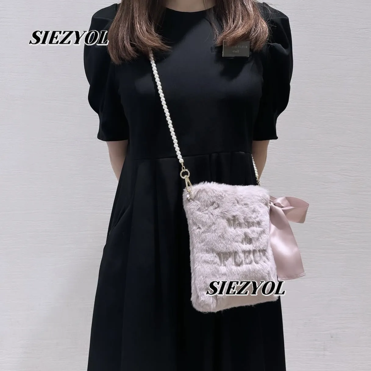 Japanese Style New Fuzzy Crossbody Bag Autumn/winter Fashion Fluffy Chain Bowknot Versatile Women's Cosmetic Bags Shoulder Bag