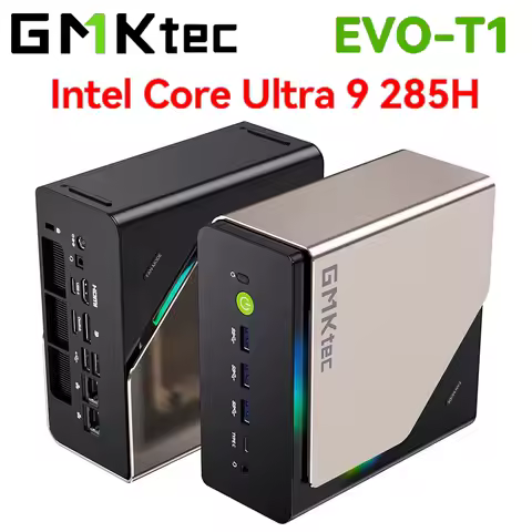 GMKtec AI Mini PC EVO-T1 Intel Core Ultra 9 285H OCulink MINI PC 2*DDR5 3*PCIe4.0 Desktop Supercomputing Center Built-in 32b LLM
