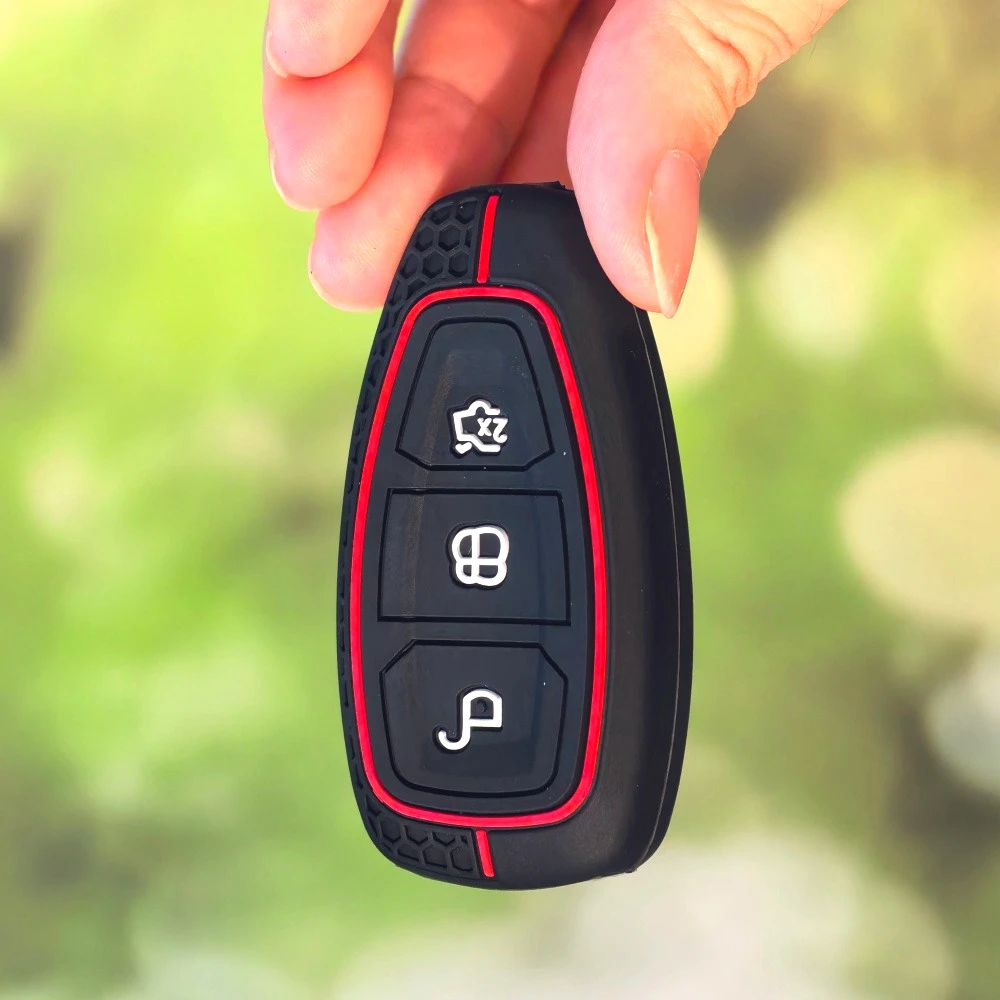 Car Key Pack for Ford ST Line Fiesta Focus Mondeo Ecosport Kuga Puma Edge Escape Metallic Silicone Car Key Fob Case Accessories