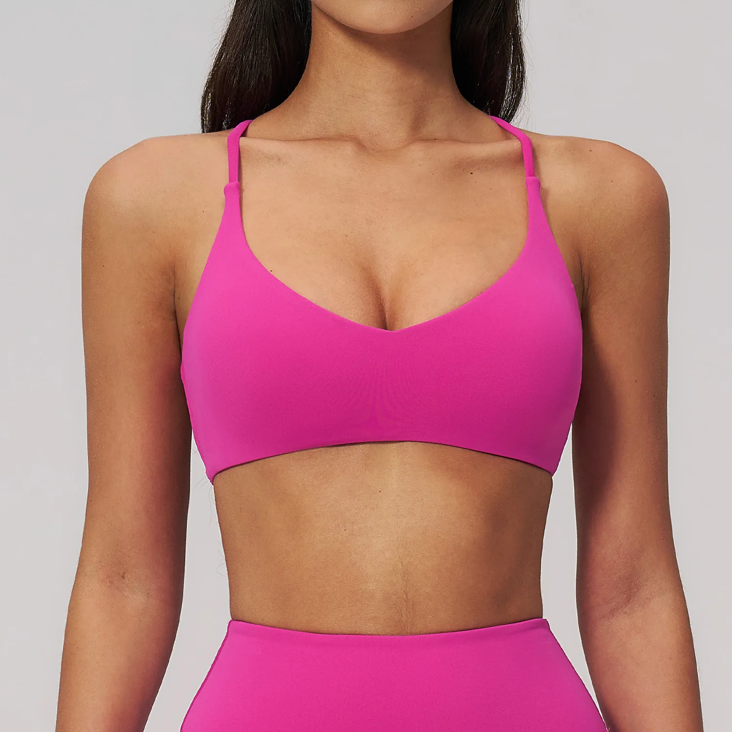 Cross Shoulder Straps Sports Bra Anti-Sweat Fitness Top Women Yoga Bra Shockproof Crop Top Push Up Sport Bra Gym Bra Workout Top
