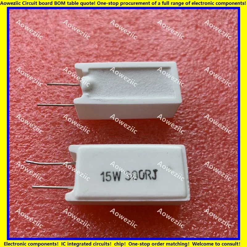 

10Pcs 15W300RJ 15W300ΩJ RX27-5 Vertical Cement Resistance 15W 300 ohm 15W300R Ceramic Resistance precision 5% Power resistance