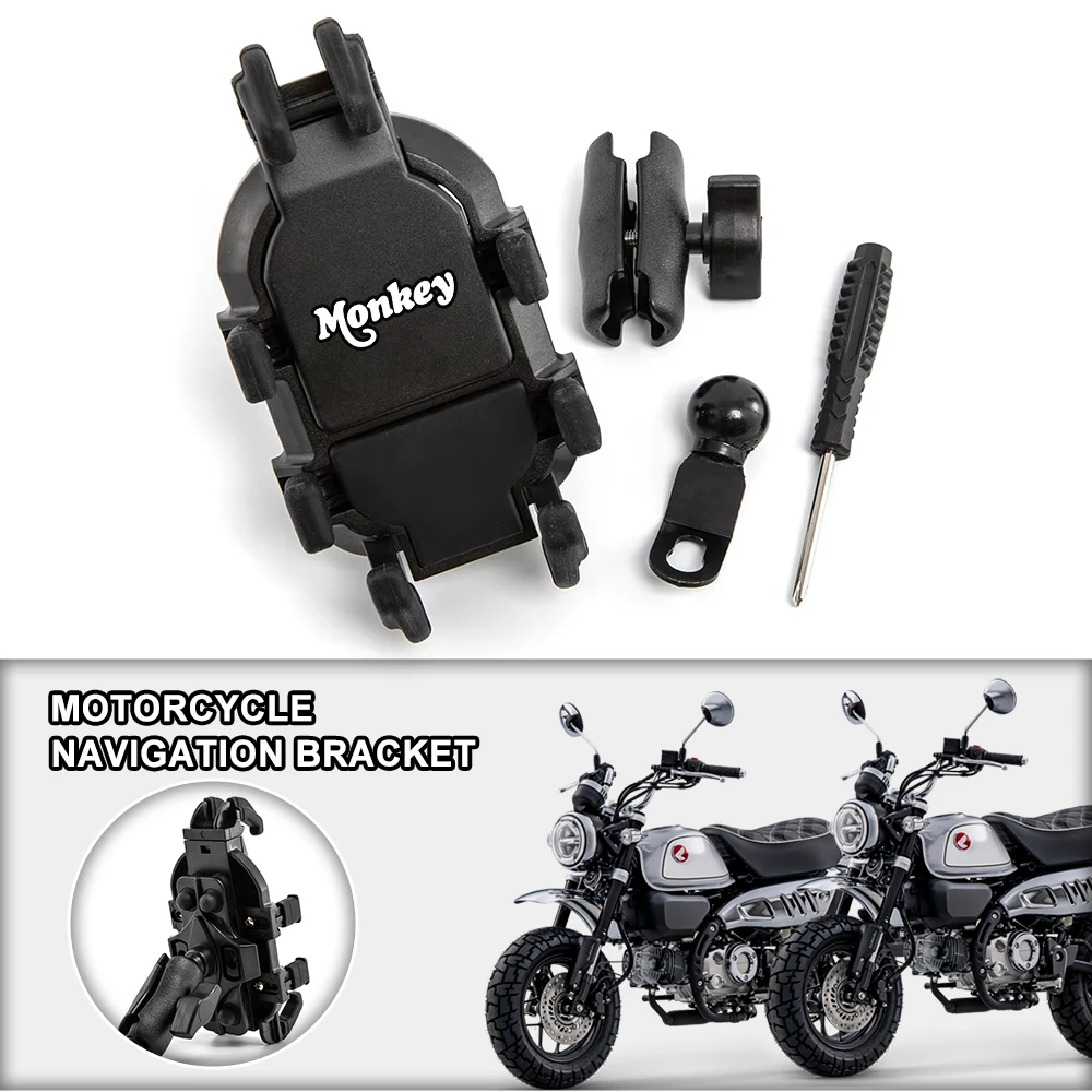Rearview Mirror Motorcycle Phone Mount Anti-Shake Rotation Holder For Honda Monkey Z125 Z120 Monkey125 Z 120 125 DAX125