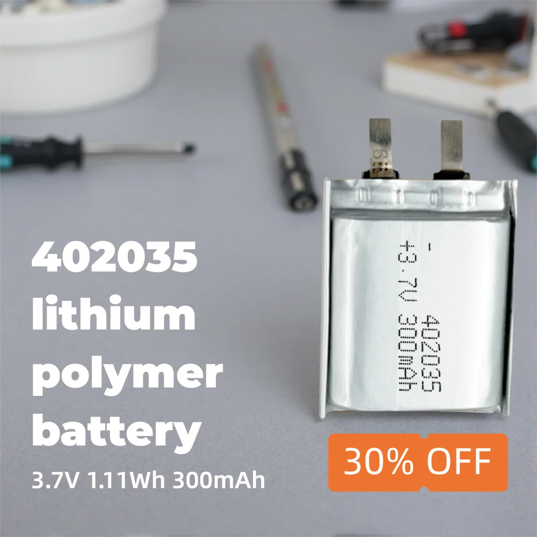 

High-Quality 402035 3.7V 300mAh Li-ion Polymer Battery Lightweight Rechargeable Cell for Wearable Gadgets