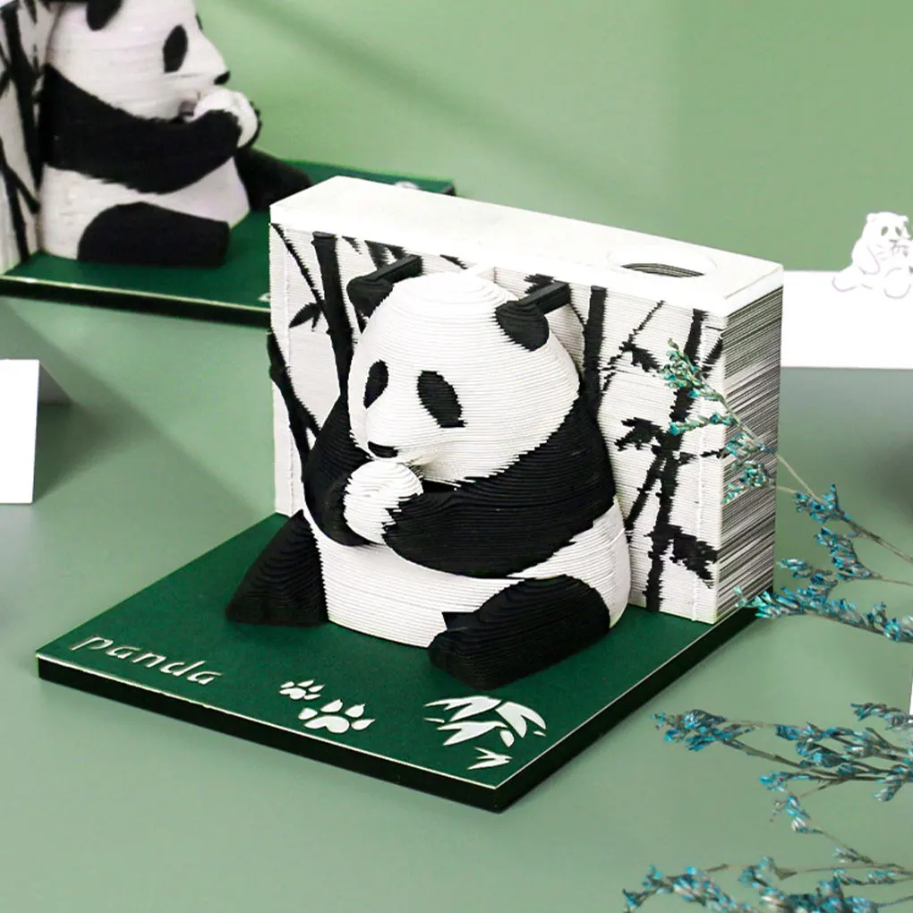 Paper Ulti-functional 3D Magic Castle Notepads Wide Application Decoration Eco-friendly 3D Memo Pads giant panda