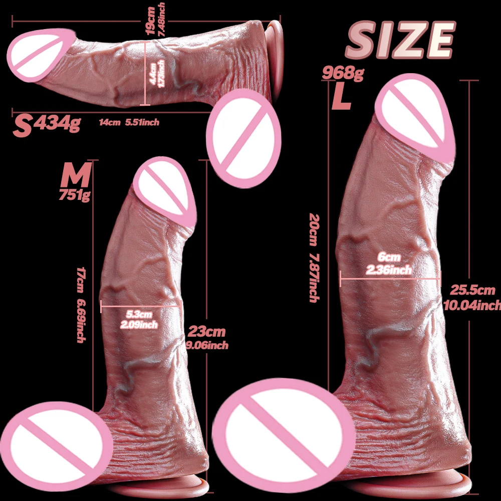 Realistic 6 Sizes Soft Big Dildo Double Silicone Suction Cup Penis Couples Masturbation Soft Cock Woman Man Anal Adult Sex Toy view 2